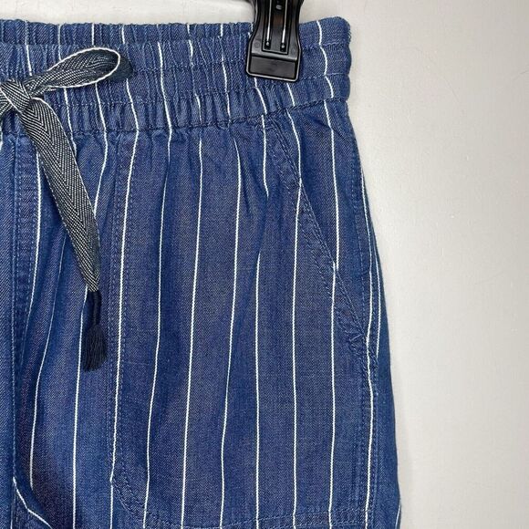 J.CREW Seaside Shorts Women XXS Indigo Stripe Pull-On Cotton Blend AV825 - Picture 4 of 16